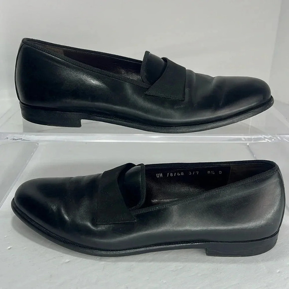Salvatore Ferragamo Slip-On Leather Loafers Round Toe Dress Shoes Size 8.5 Italy